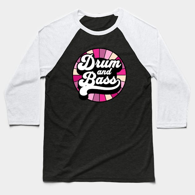 DRUM AND BASS  - Color Wheel (purple/pink)) Baseball T-Shirt by DISCOTHREADZ 